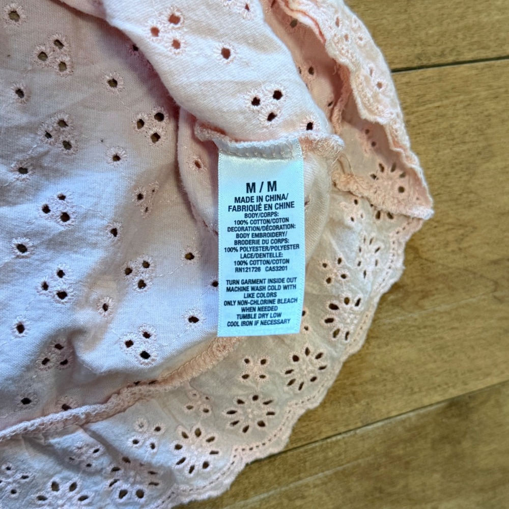 Prince & Fox Pink Eyelet Lace Cami Tank Top Coquette Summer Cropped Medium - Picture 3 of 6